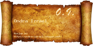 Ondra Izrael névjegykártya